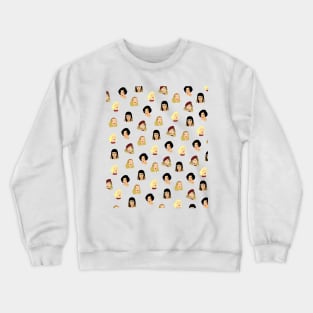 Old Hollywood Women Stars Pattern - Marilyn Monroe, Joan Crawford, Elizabeth Taylor, Lauren Bacall, Veronica Lake Crewneck Sweatshirt